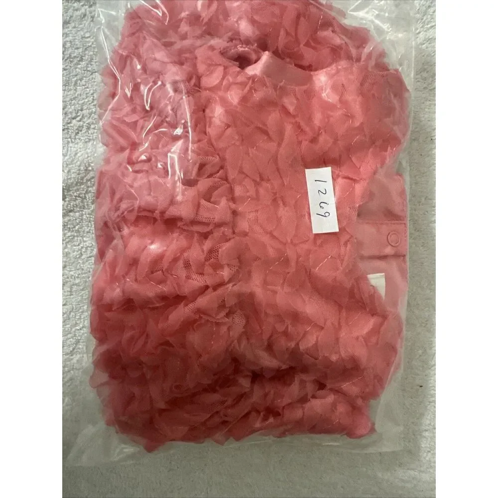 Cat and Jack Baby Girl Coral Pink Dress 3-6mo Ruffles - Picture 10 of 10